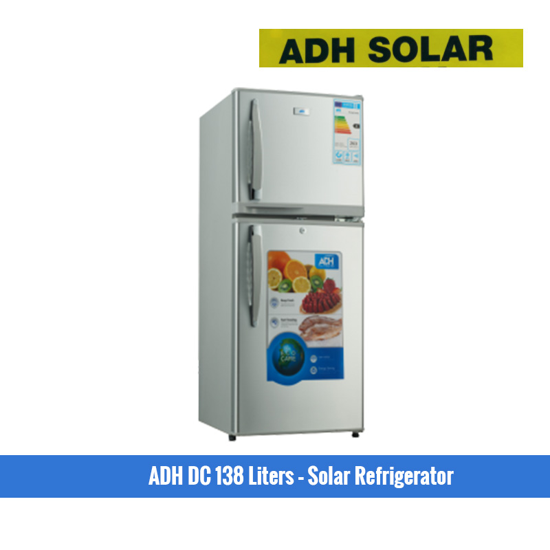 ADH 138 Litres DC - Solar Refrigerator – Silver