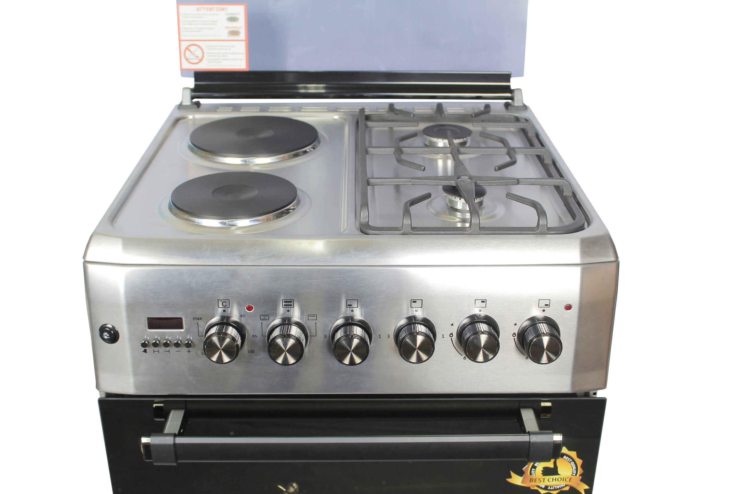 Buy BlueFlame diamond cooker D6022ERF 60x60cm 2 gas burners and 2 electric plates at Prime Electronics Uganda.
