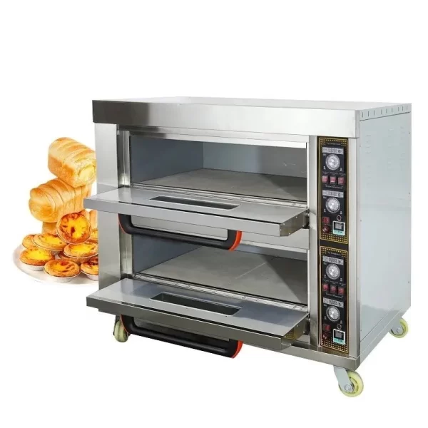 Double Large Electric 2 Deck 4 Tray Oven
