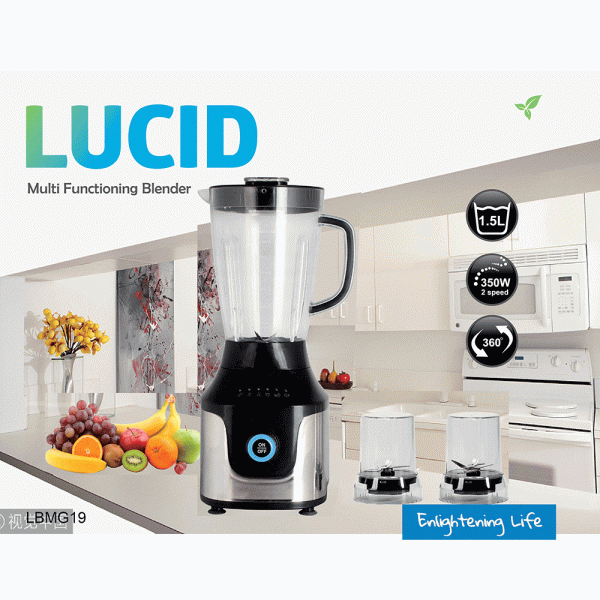 Lucid LBMG19 Multifunctional Blender – 1.5 Litres – Black,Silver