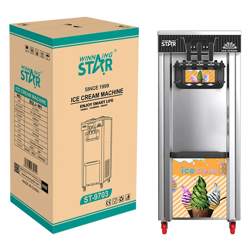 Winningstar Commercial Soft Ice Cream Machine With 3 Flavors