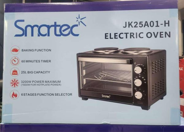 Smartec Electric Mini Oven 25litres With Hotplates JK25A01-H