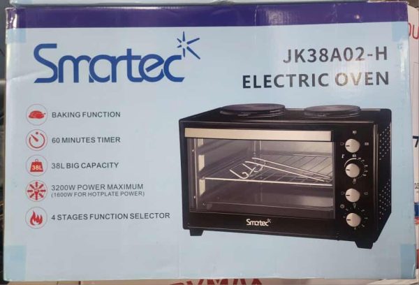Smartec Electric Mini Oven 38litres With Hotplates JK38A02-H