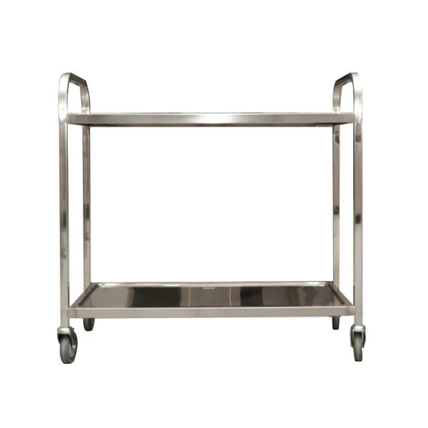 2 Tier Stainless Steel Serving Trolley