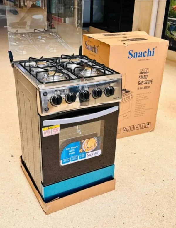 Saachi Full gas Cooker 4Burners Gas Oven NL-GAS-6361