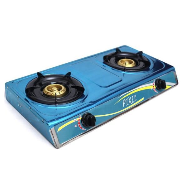 Pixel Double Burner Gas Stove Silver PIX-01