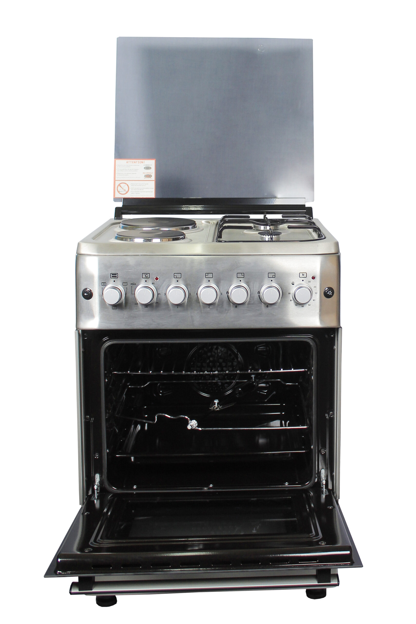 BlueFlame cooker S6022ERF – IP 60x60cm 2 gas burners and 2 electric plates with electric oven