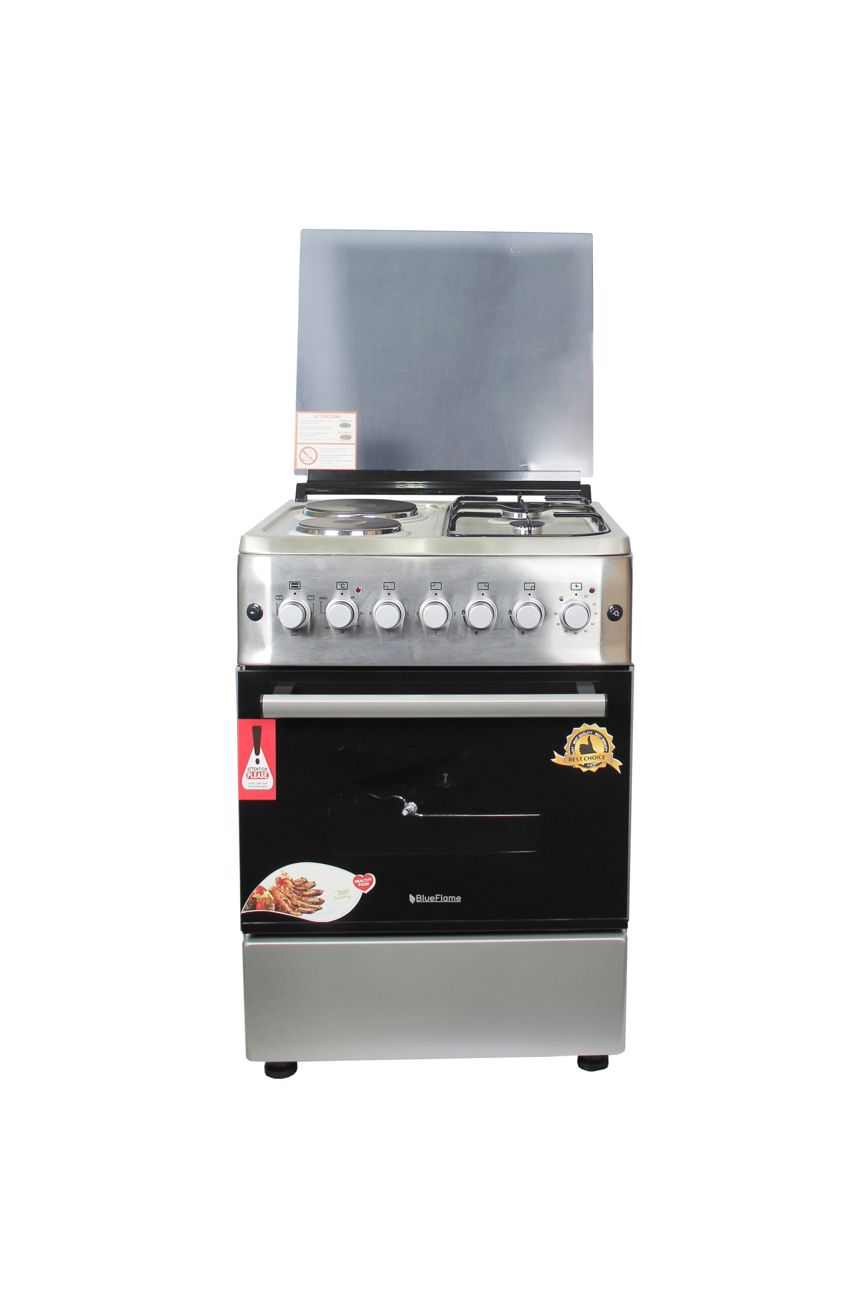 BlueFlame cooker S6022ERF – IP 60x60cm 2 gas burners and 2 electric plates with electric oven - Image 4