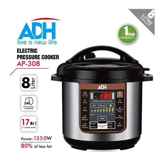 ADH Electric Pressure Cooker 8 Litres 17-in-1